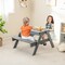 Grey Kids Picnic Table Set with Umbrella 3 Storage Bins Table Bench 38 Inch